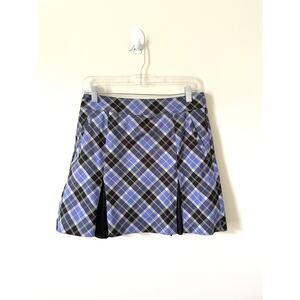 Izod Pleated Plaid Golf Athlesiure Skirt Skort Purple Black Size 4